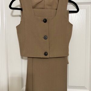 Dazy Tan Vest and Pants Set